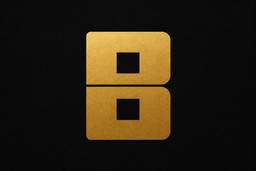 Bakhira stacked geometric B — gold on dark