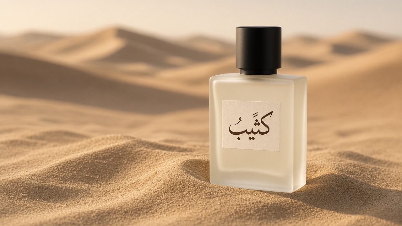 Branded Kathib bottle with Arabic كثيب on flacon